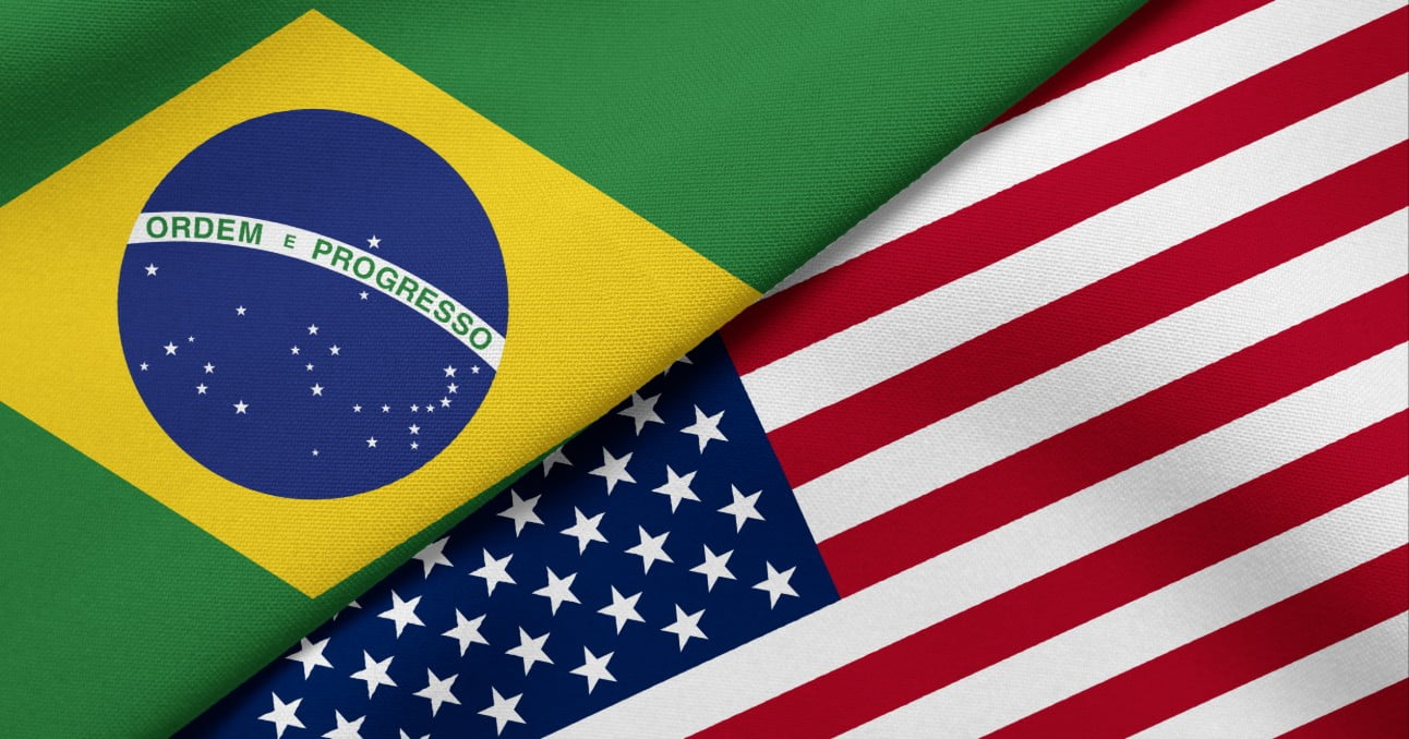 Bandeiras Brasil e EUA