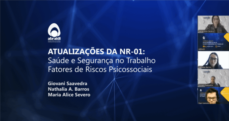 ABRAIDI promove Webinar sobre saúde e segurança no trabalho.